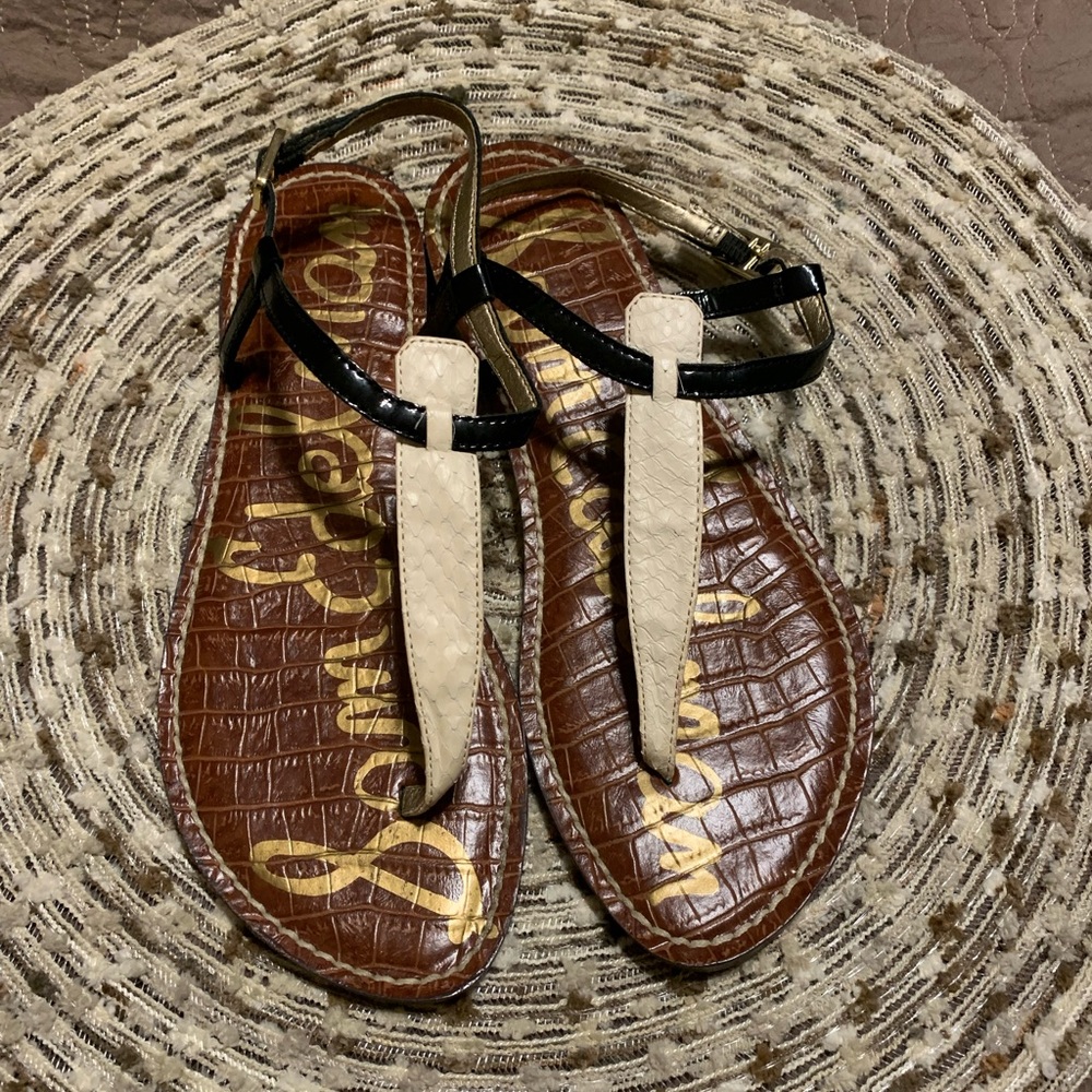 Sam Edelman Gigi black and cream sandal size 6 1/2